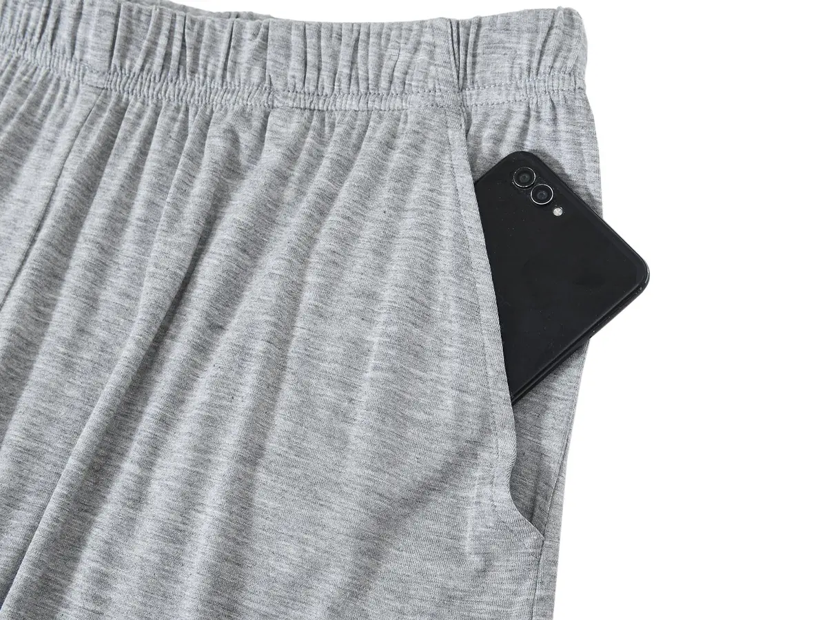 MoFiz Men's Pajama Set Lightweight Big Tall Tee Soft Summer Cotton PJs Sleep Sets Light Grey XL - view 6