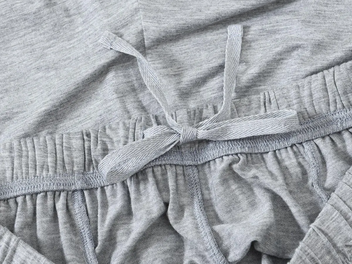 MoFiz Men's Pajama Set Lightweight Big Tall Tee Soft Summer Cotton PJs Sleep Sets Light Grey XL - view 7