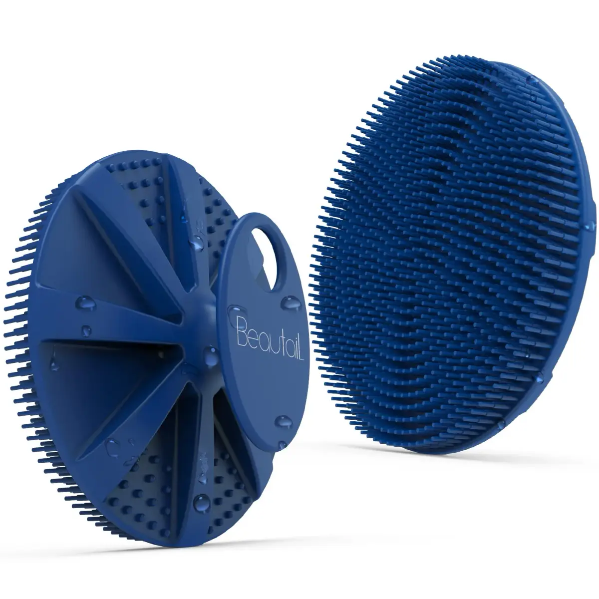 BEAUTAIL Silicone Body Scrubber Blue 1 Pc | Gentle Exfoliating Shower Brush for Sensitive Skin - main product image