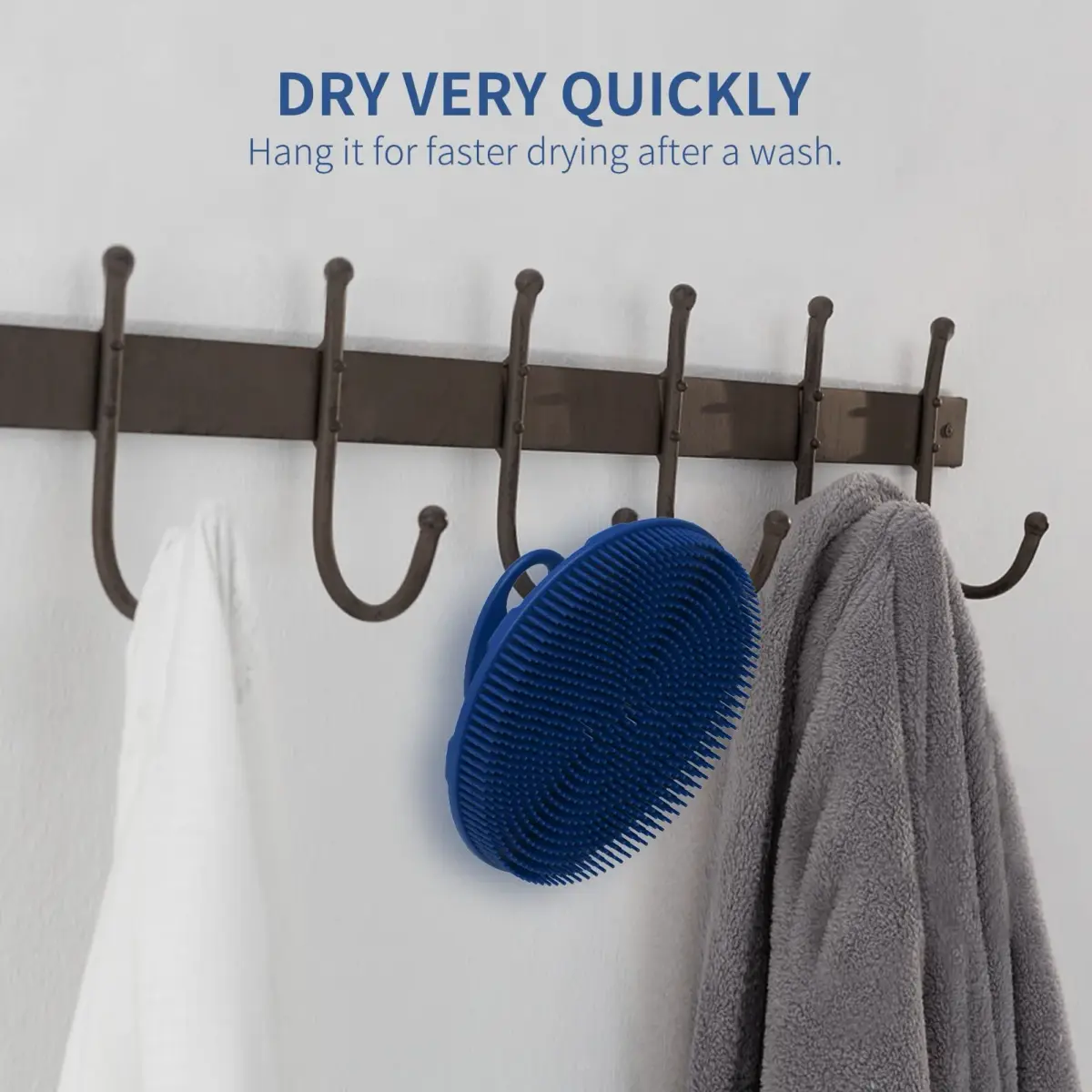 BEAUTAIL Silicone Body Scrubber Blue 1 Pc | Gentle Exfoliating Shower Brush for Sensitive Skin - view 5