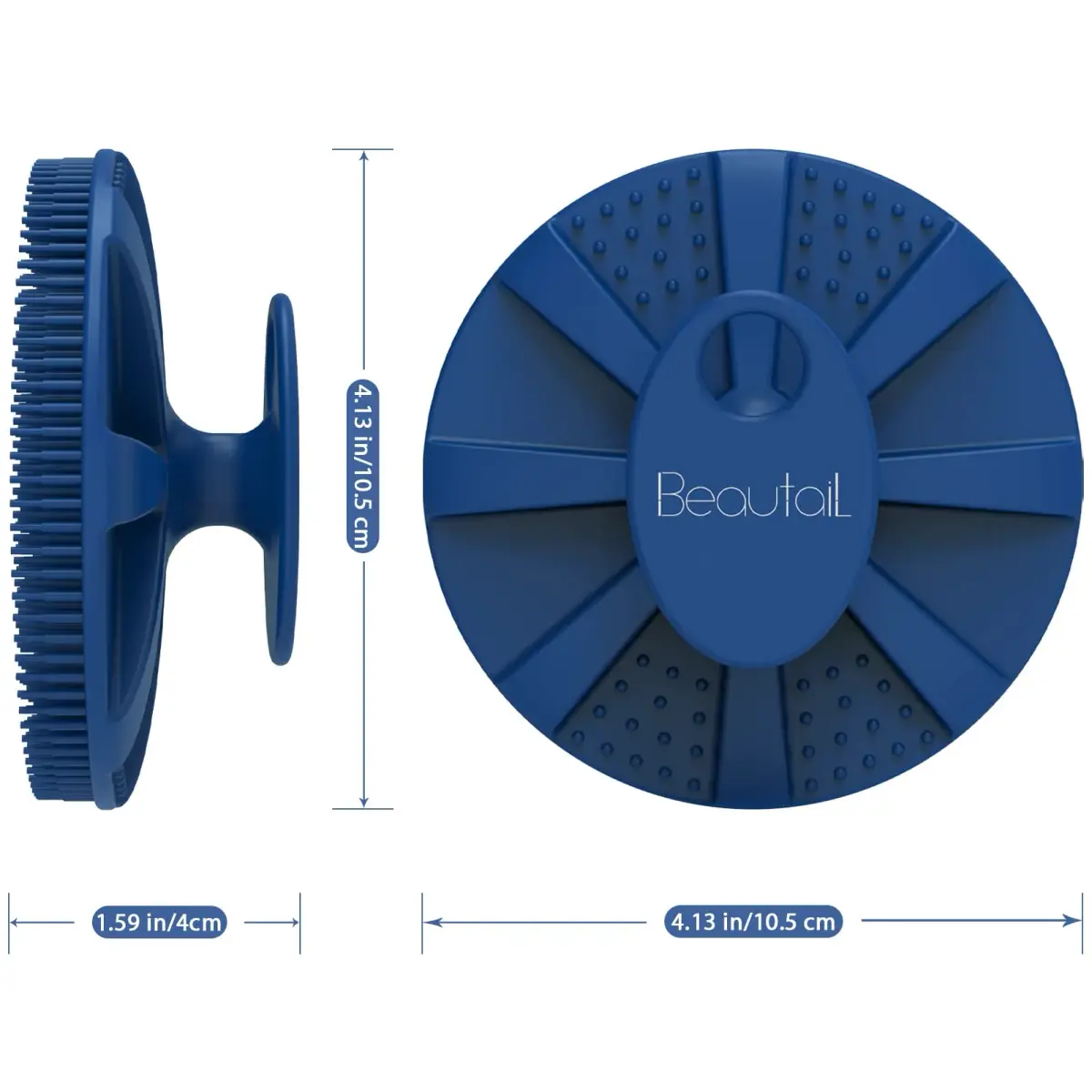 BEAUTAIL Silicone Body Scrubber Blue 1 Pc | Gentle Exfoliating Shower Brush for Sensitive Skin - view 7