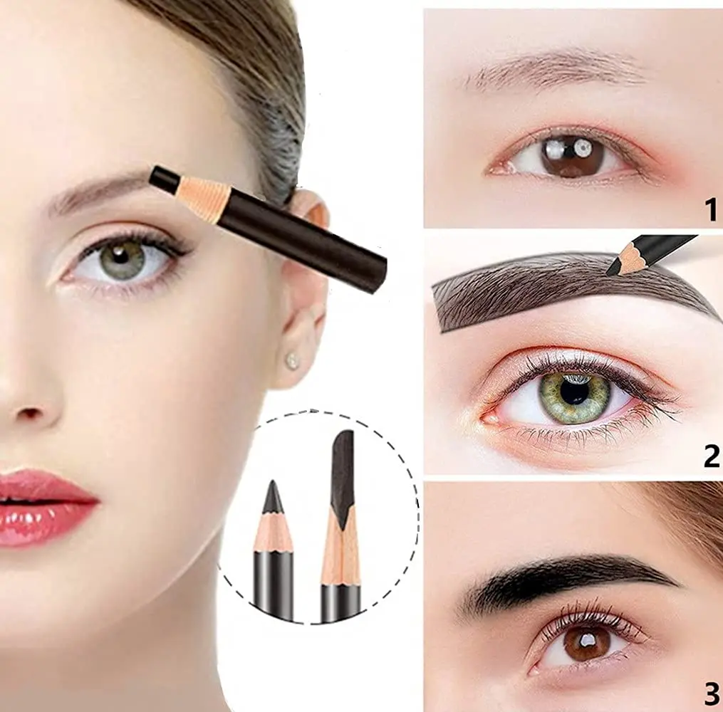 Go Ho 12 PCS Black Eyebrow Eyeliner Pencils | Sweatproof, Long-lasting, Water-resistant Brow Gel Pen (1.1g each) - view 4