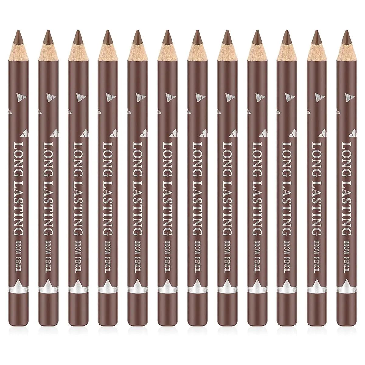 Go Ho 12 PCS Brown Eyebrow Eyeliner Pencils | Sweatproof, Long-lasting, Medium Brown - main product image