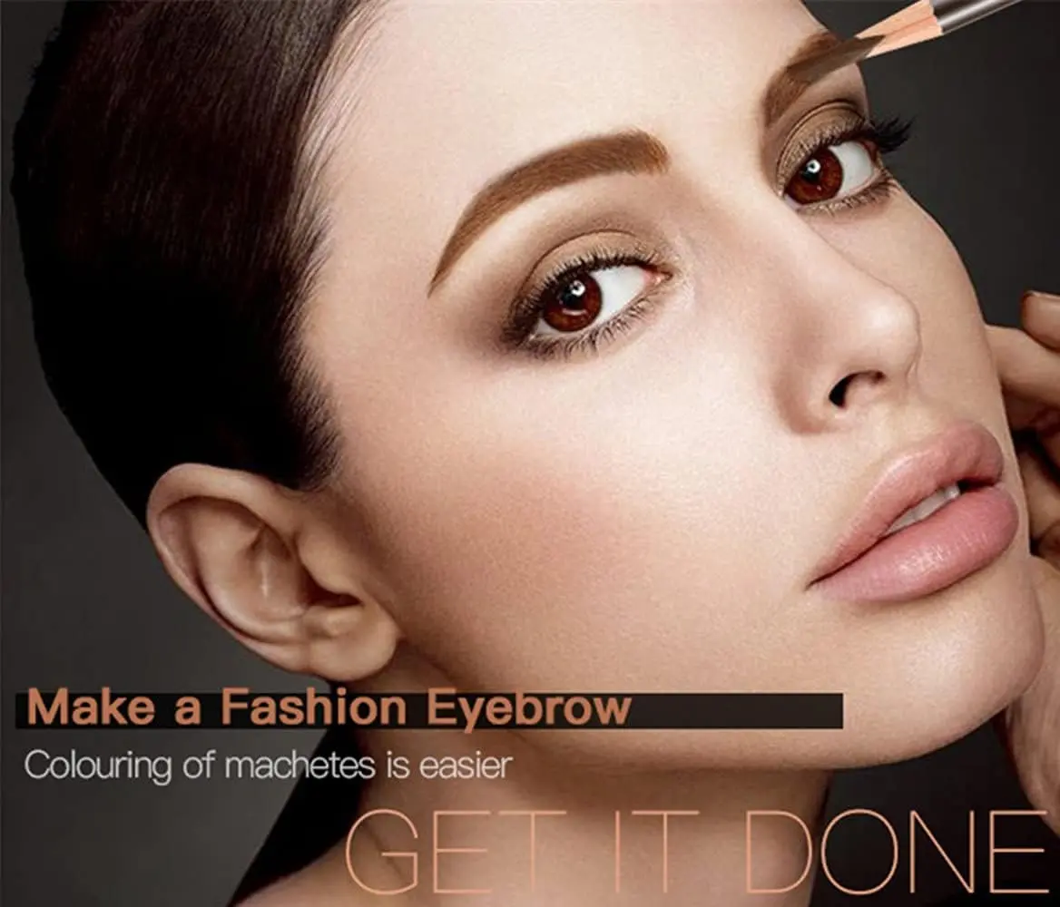 Go Ho 12 PCS Brown Eyebrow Eyeliner Pencils | Sweatproof, Long-lasting, Medium Brown - view 3