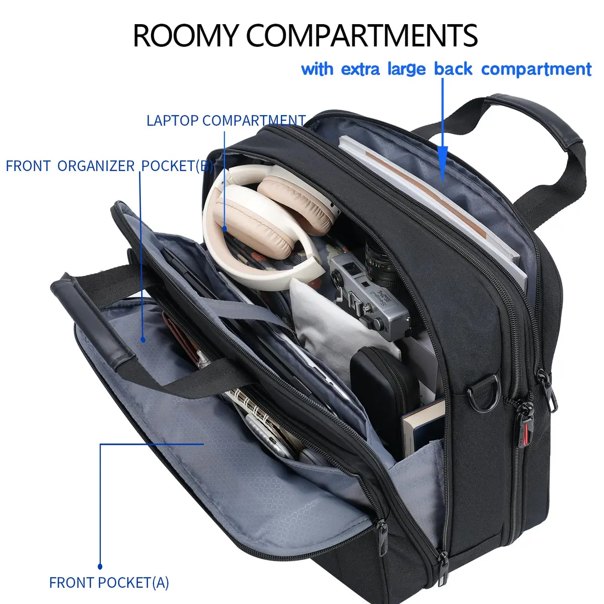 VANKEAN Expandable Waterproof Laptop Briefcase Fits Up to 17.3" | Lightweight & Durable for Travel - view 6