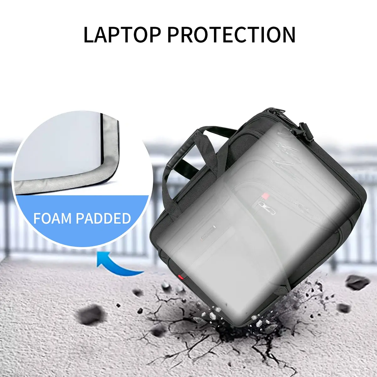 VANKEAN Expandable Waterproof Laptop Briefcase Fits Up to 17.3" | Lightweight & Durable for Travel - view 4