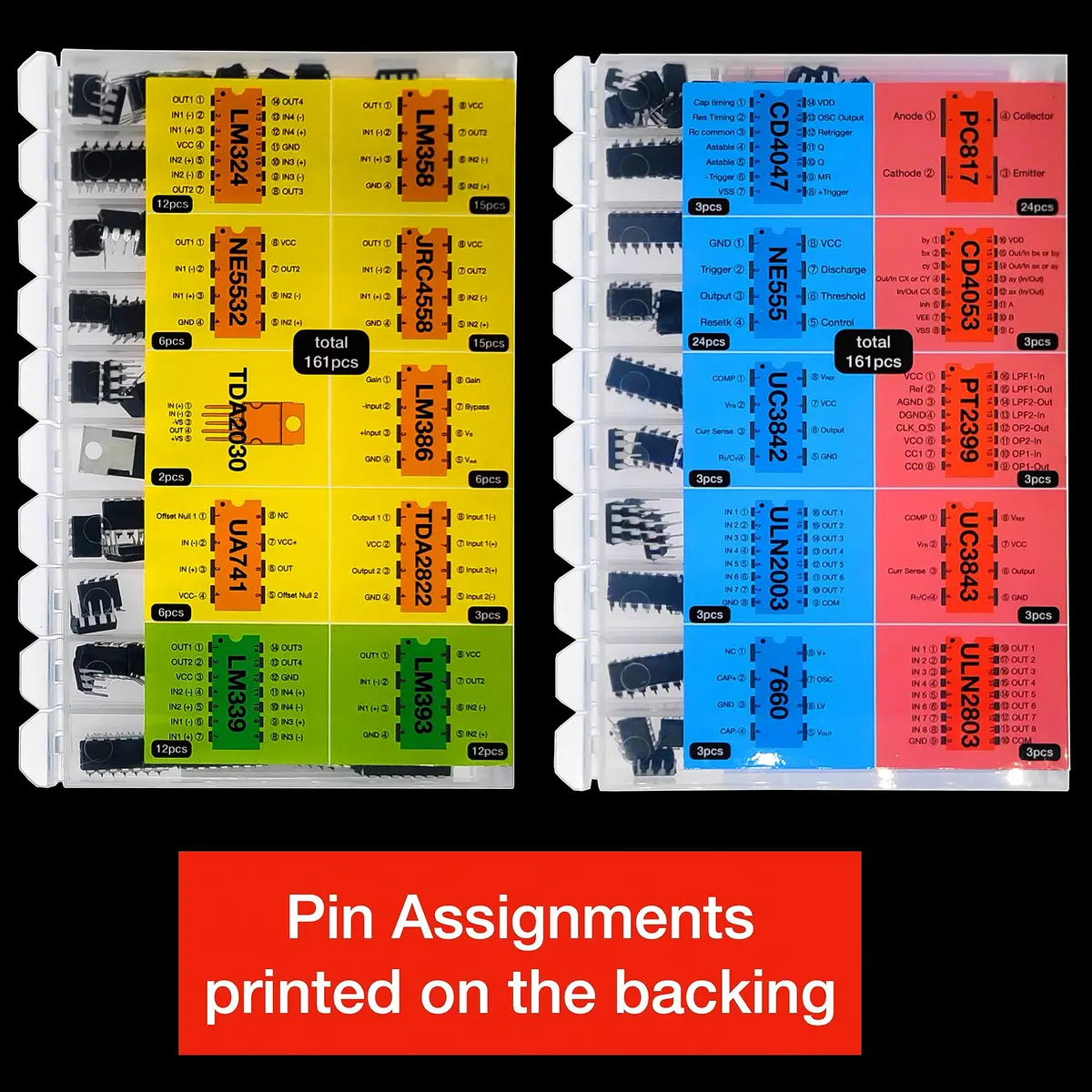 EEEEE IC Kit 161 pcs (20 Models) with IC Plier | Analog Integrated Circuits Electronics Parts Assortment Set - view 5
