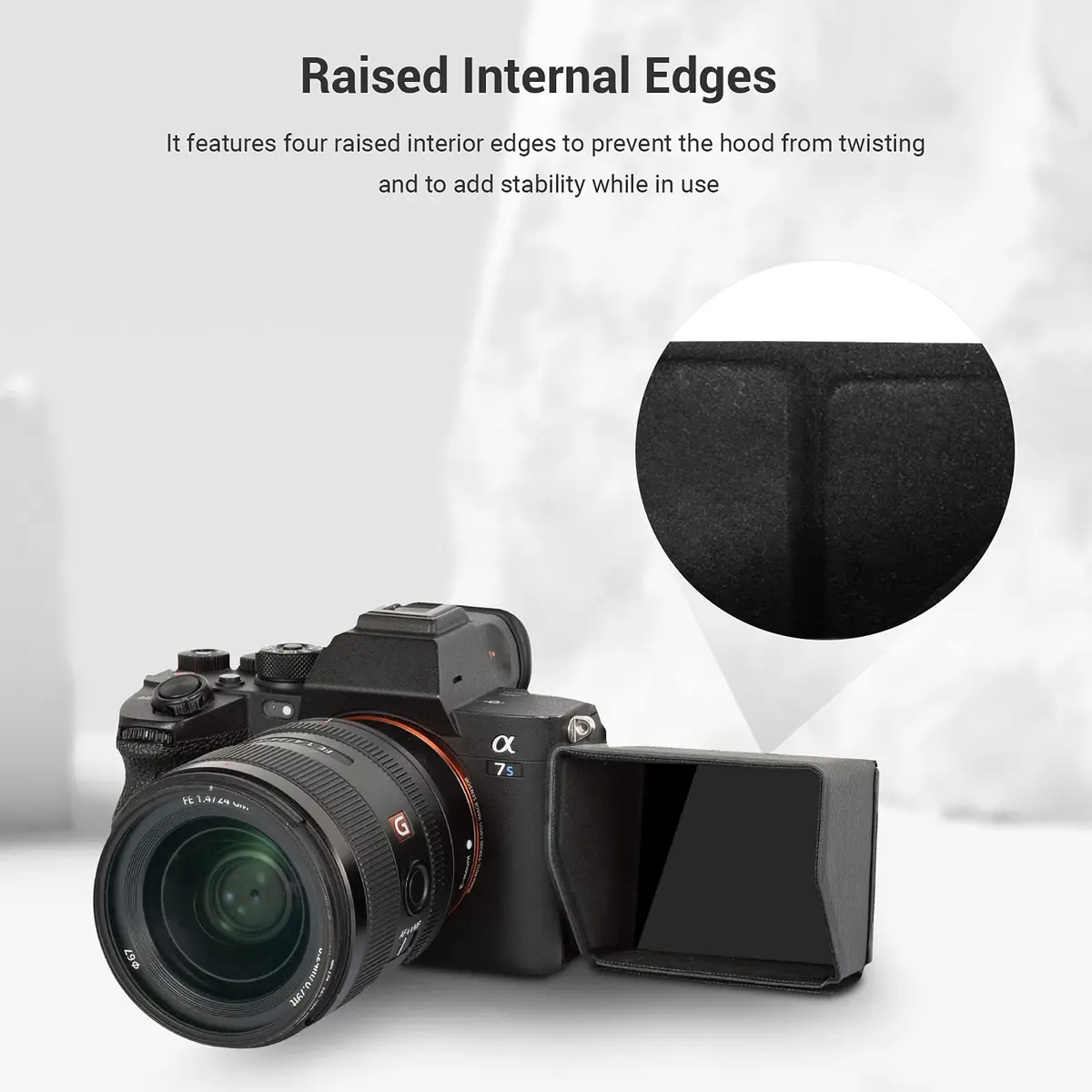 SmallRig Sun Hood for Sony Cameras | Reduce Glare & Reflections, Foldable, Leather & Microfiber, 52g - view 5