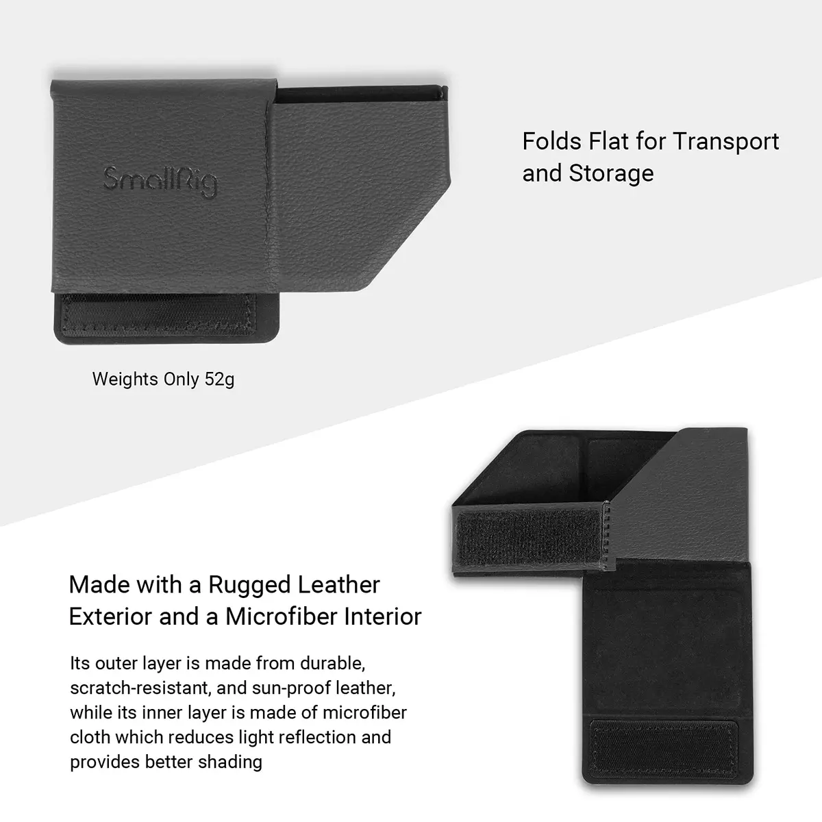 SmallRig Sun Hood for Sony Cameras | Reduce Glare & Reflections, Foldable, Leather & Microfiber, 52g - view 7