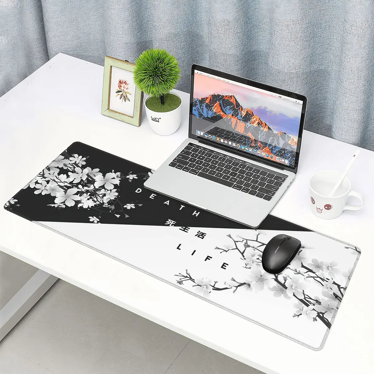 aportt Large Desk Pad 80x30 cm | Cherry Blossom Gaming & Office Mouse Mat - view 7