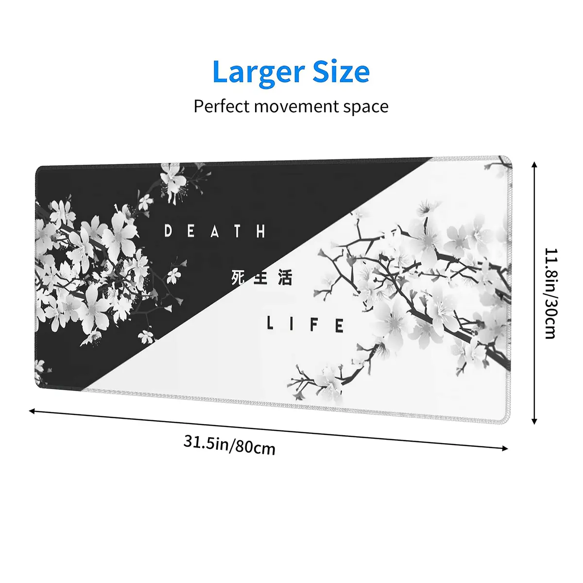 aportt Large Desk Pad 80x30 cm | Cherry Blossom Gaming & Office Mouse Mat - view 2