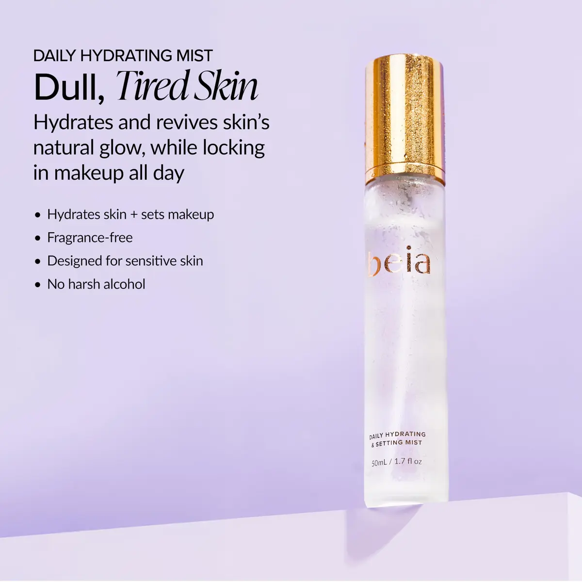 Beia Daily Hydrating & Setting Mist 15ml (0.5 Fl Oz) | Vegan Cruelty-Free Face Mist - view 2