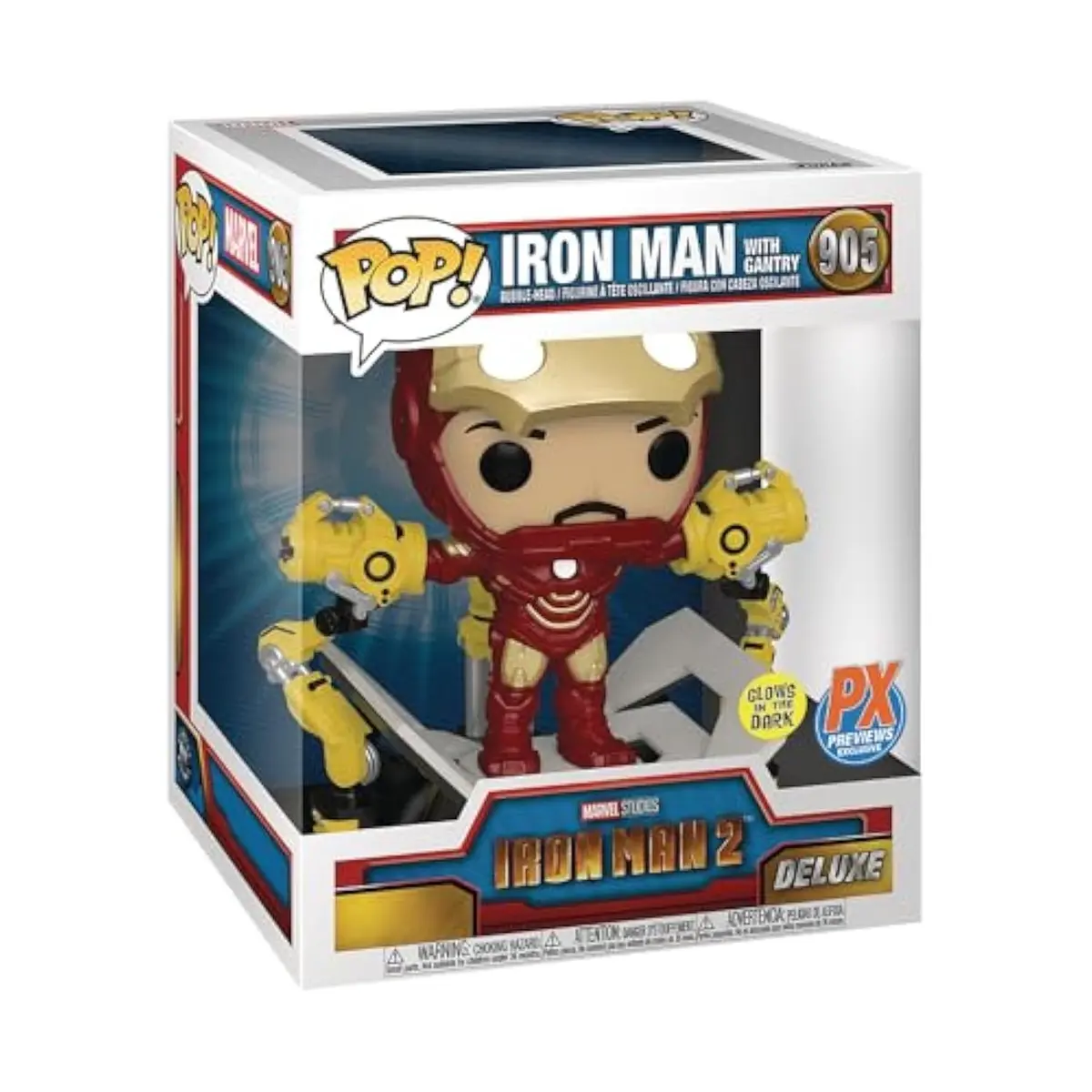 Funko Marvel Iron Man 2 POP! Vinyl Bobble Head 6-Inch | Deluxe, Glow in the Dark, Collectible Action Figure - main product image