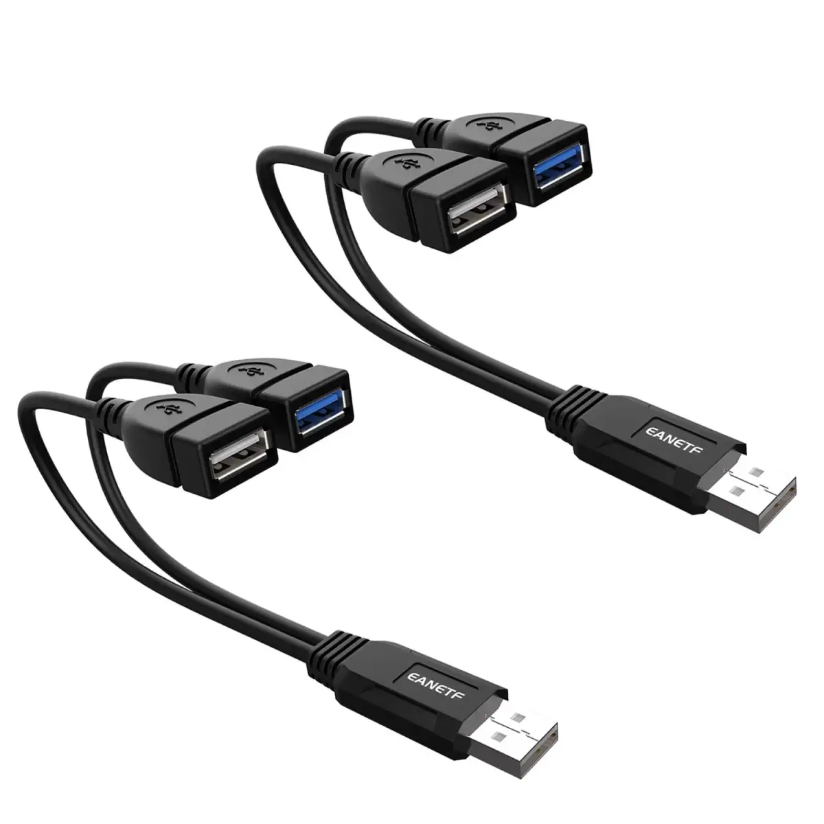 Eanetf Dual USB Splitter Cable 30cm (1ft) | USB 3.0 Female + USB 2.0 Female - main product image
