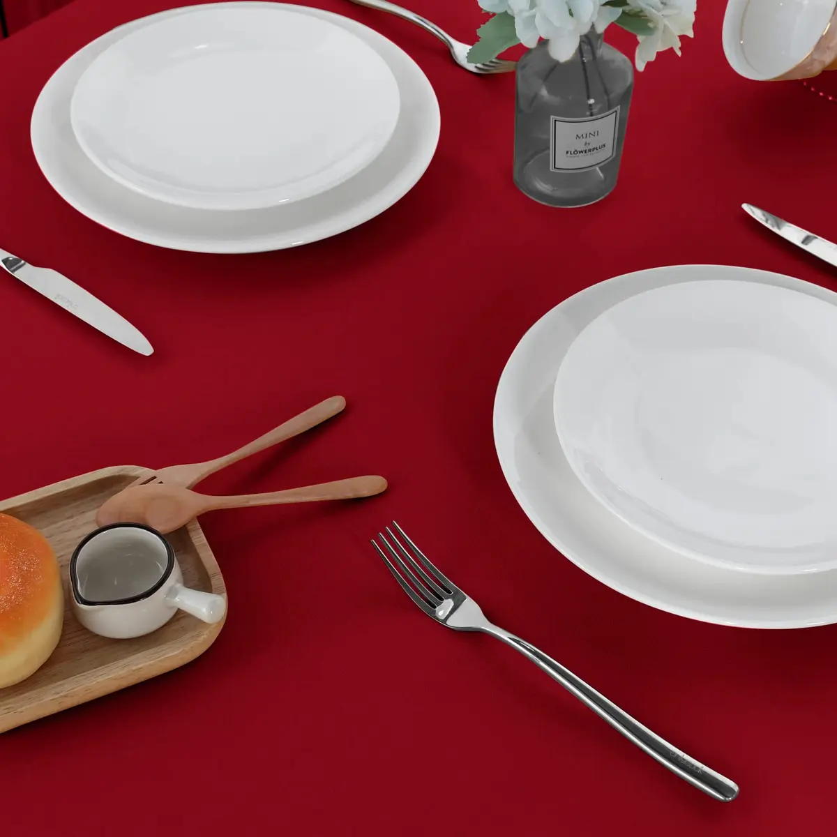 sancua 2 Pack Red Tablecloths 60x102 Inch | Perfect for 6ft Tables, Wrinkle-Free & Durable - view 8