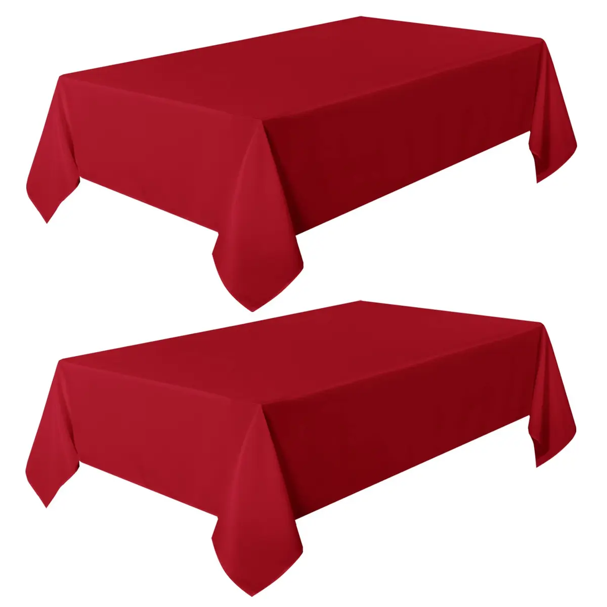 sancua 2 Pack Red Tablecloths 60x102 Inch | Perfect for 6ft Tables, Wrinkle-Free & Durable - view 9