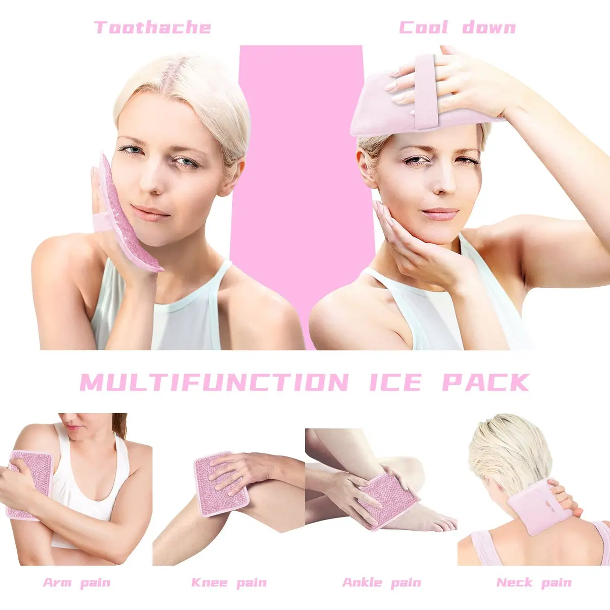 ZNÖCUETÖD Gel Ice Pack for Injuries 1 Pack Reusable Hot Cold Pack | Fast Pain Relief with Strap - view 2