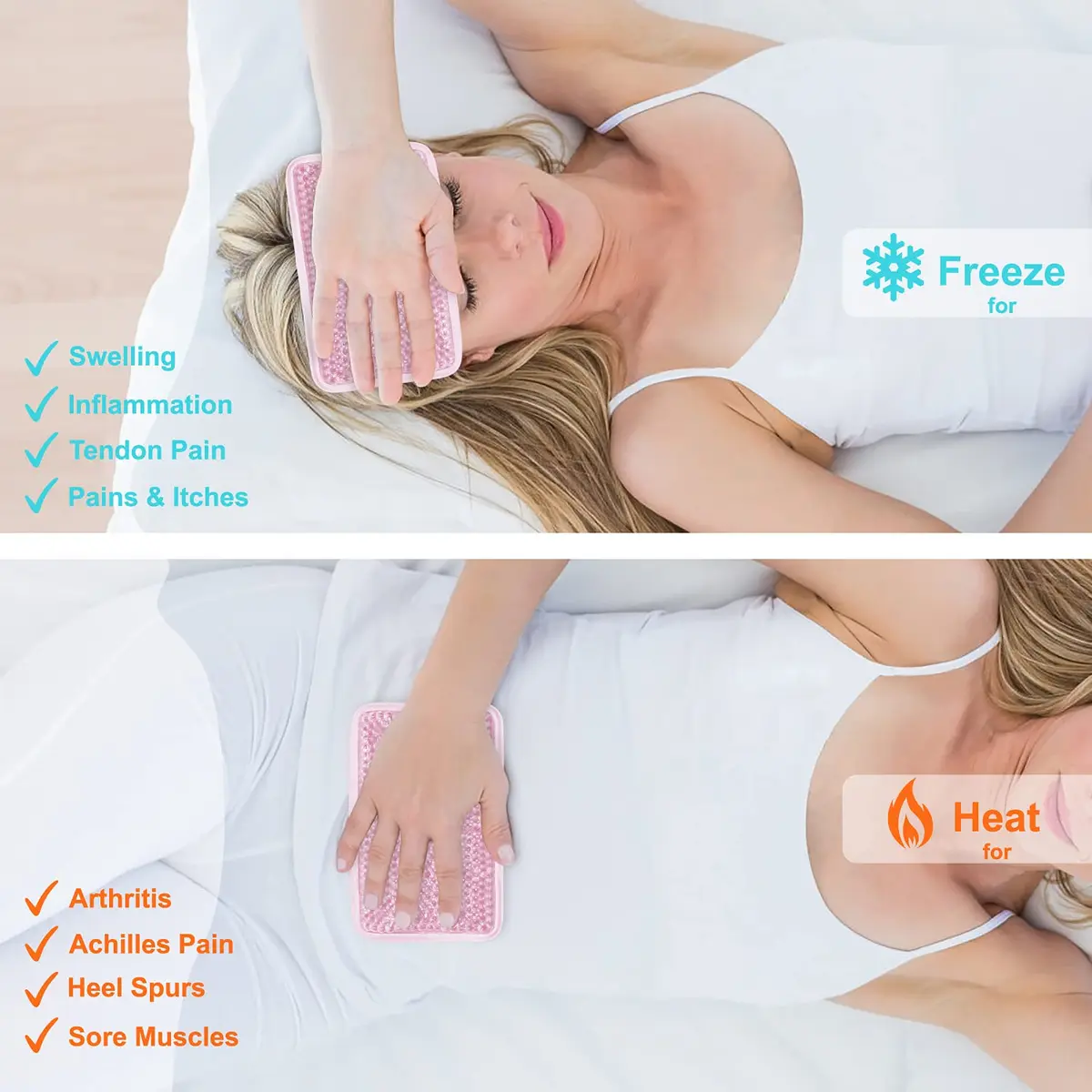 ZNÖCUETÖD Gel Ice Pack for Injuries 1 Pack Reusable Hot Cold Pack | Fast Pain Relief with Strap - view 3
