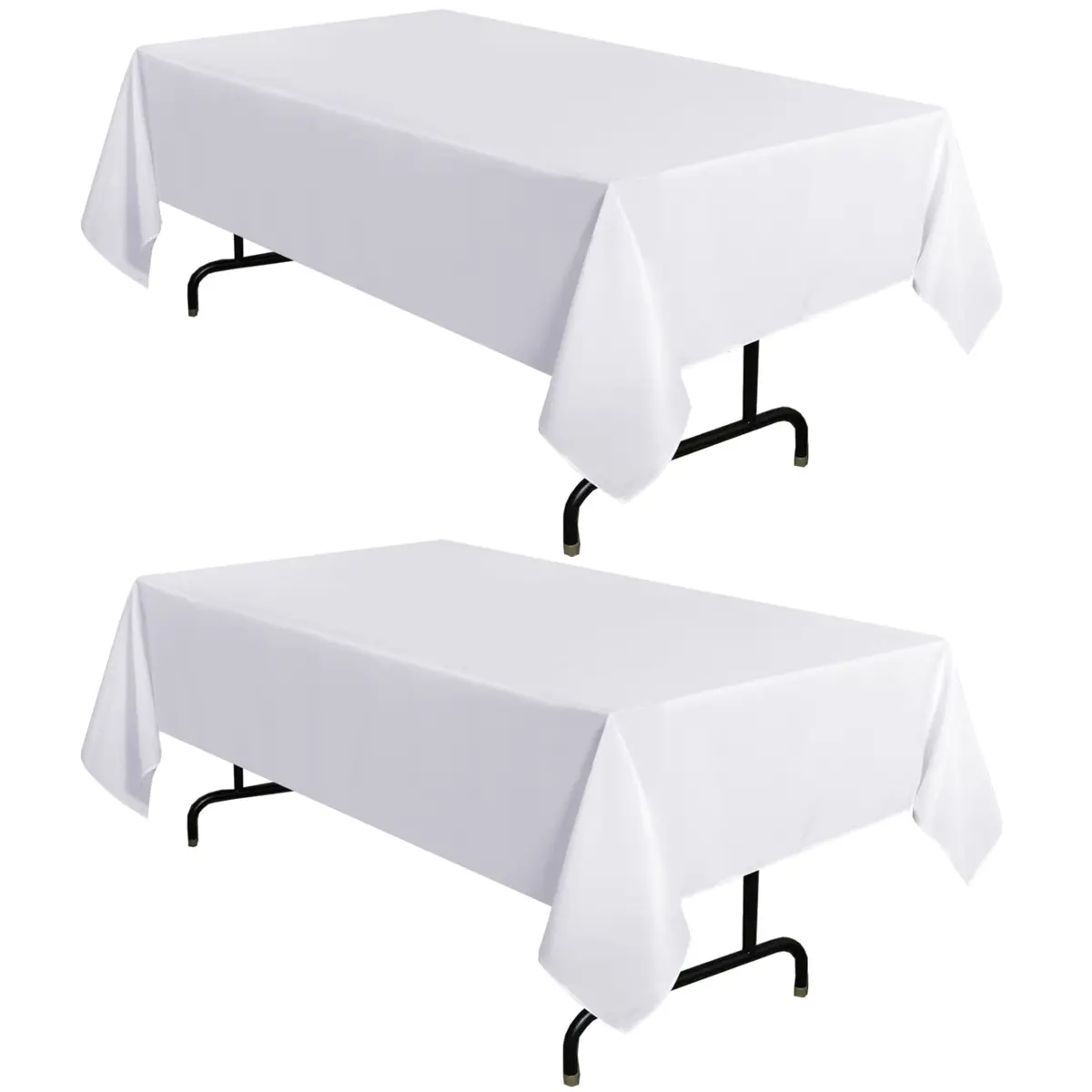 sancua 2 Pack White Table Cloth 60x120 Inch | Perfect for 8ft Rectangle Tables - main product image