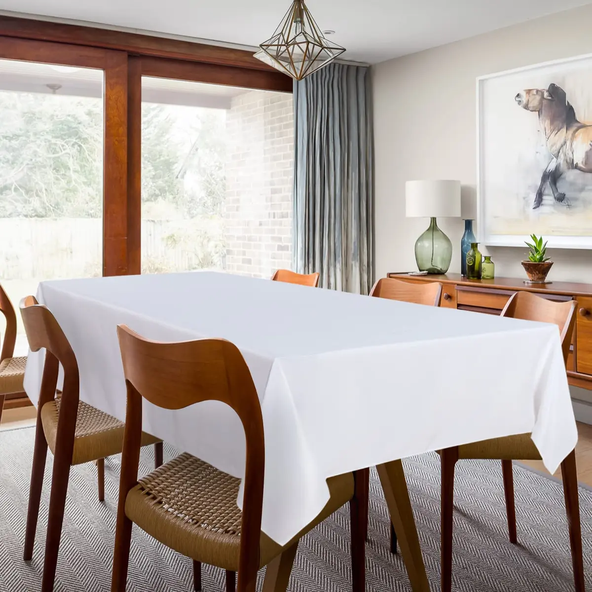 sancua 2 Pack White Table Cloth 60x120 Inch | Perfect for 8ft Rectangle Tables - view 3