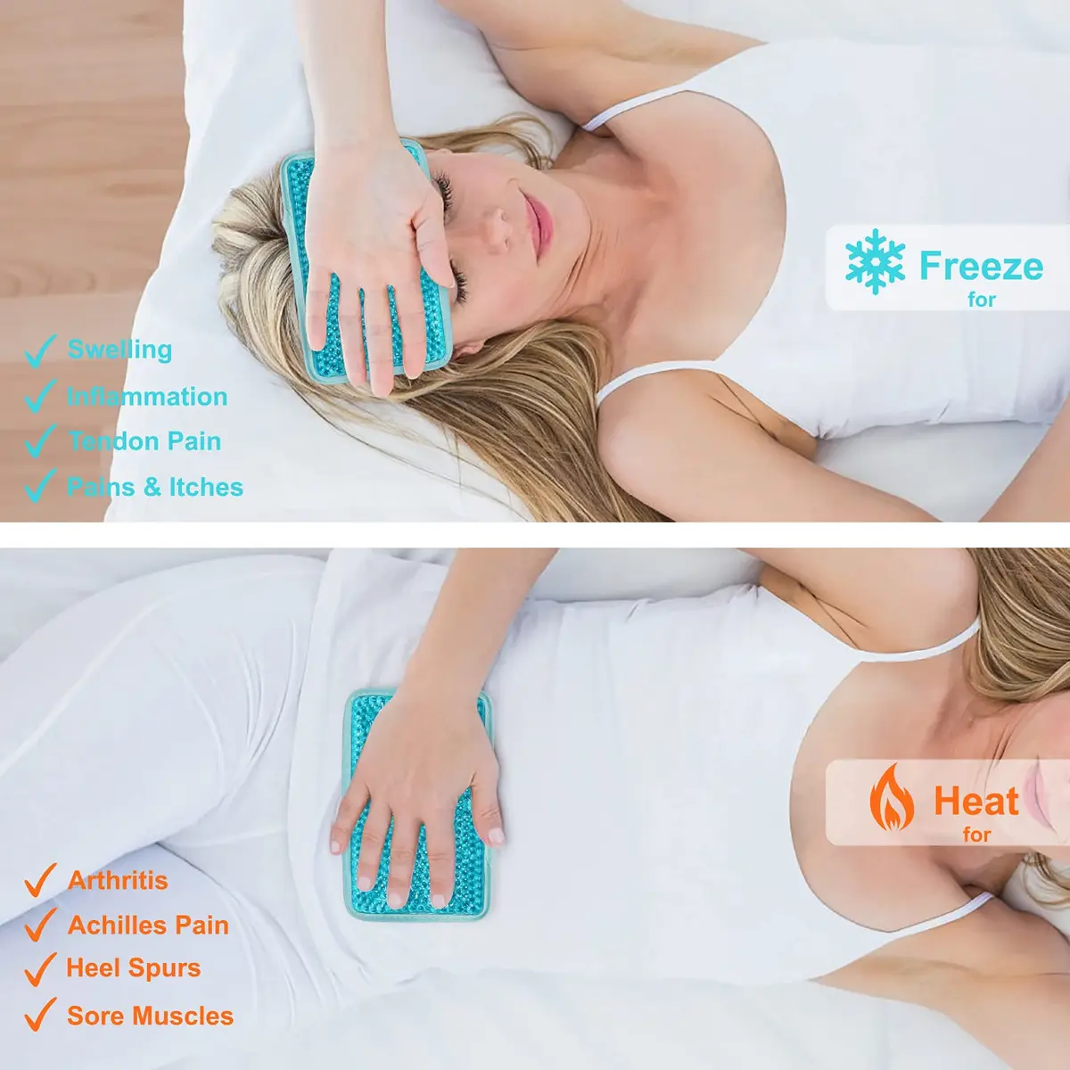 ZNÖCUETÖD Gel Beads Ice Pack with Strap | Reusable Hot & Cold Therapy for Injuries & Pain Relief - view 3