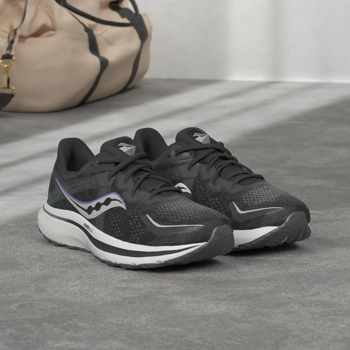 Saucony Women's Omni 20 Running Shoe, Black/White, 6 Wide | Supportive, Cushioned & Stable for Road Running - view 2