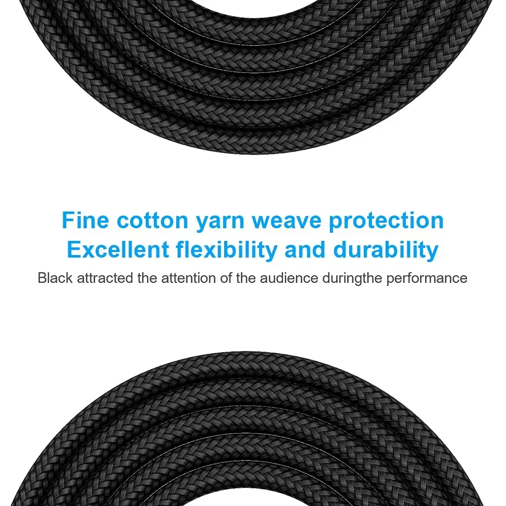 New Bee Guitar Cable 1.8m (6ft) Black | Low Noise High Fidelity Balanced XLR Cable - view 5