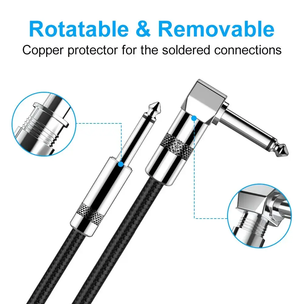 New Bee Guitar Cable 1.8m (6ft) Black | Low Noise High Fidelity Balanced XLR Cable - view 4