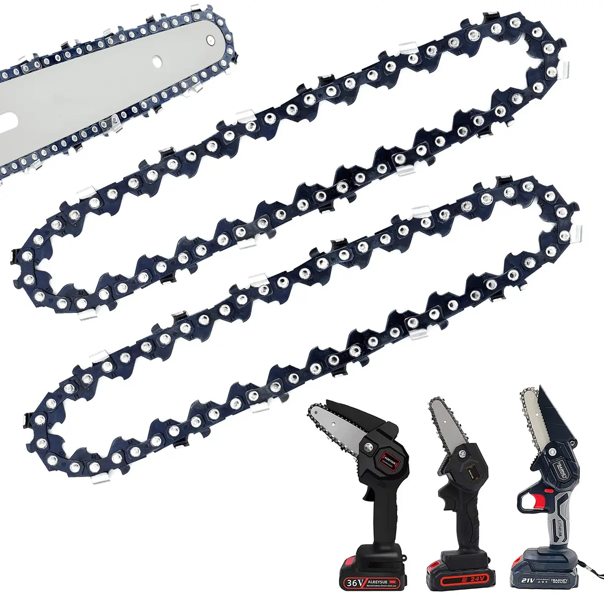 Fifchall Chainsaw Chain Replacement for 4 Inch Mini Chainsaw | Wear-Resistant, Smooth Cutting, Easy Install - main product image