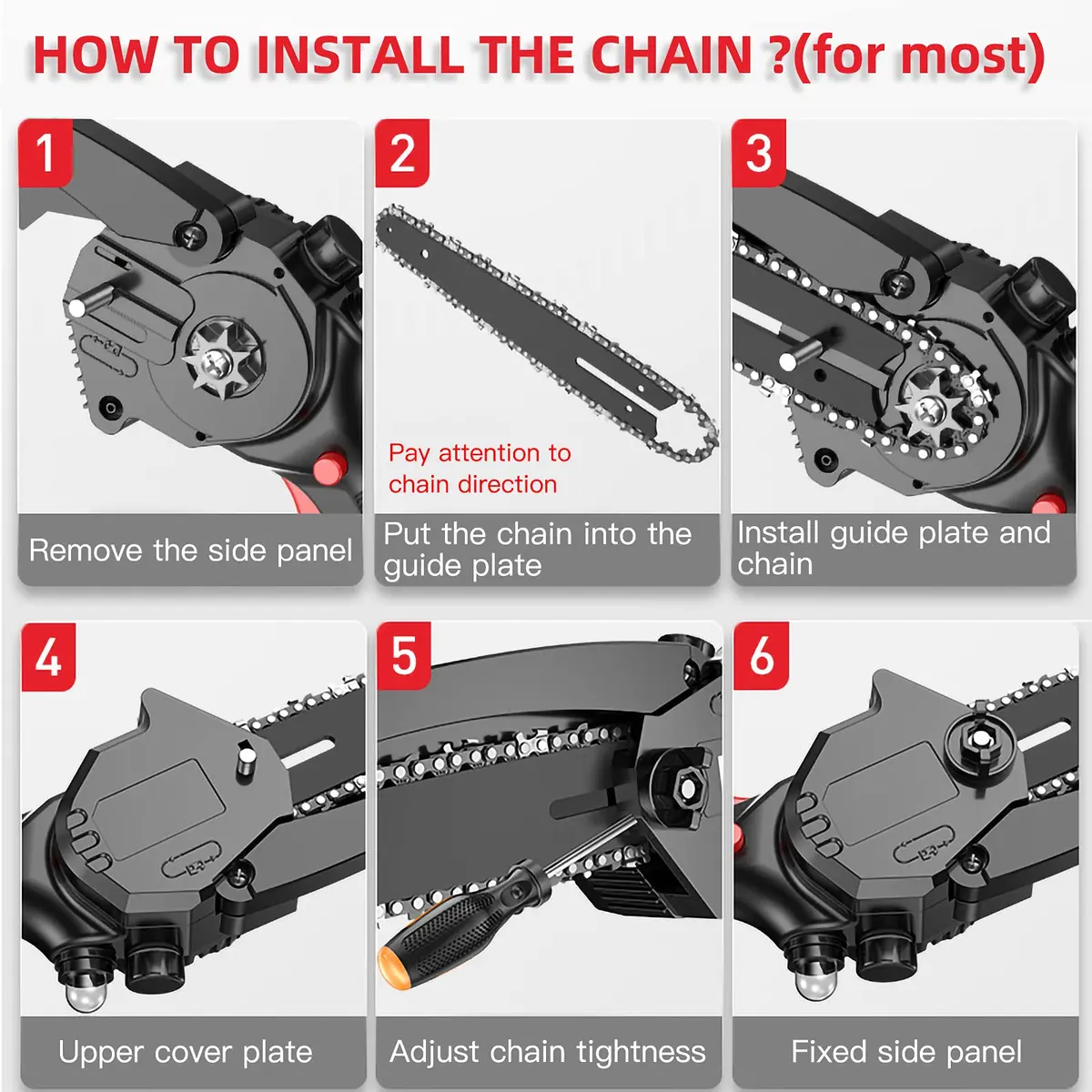 Fifchall Chainsaw Chain Replacement for 4 Inch Mini Chainsaw | Wear-Resistant, Smooth Cutting, Easy Install - view 7
