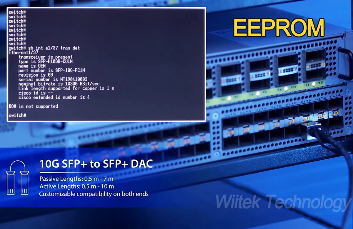 Wiitek 1m 10Gb SFP+ DAC Twinax Cable | Passive Copper Cable for Networking - view 6