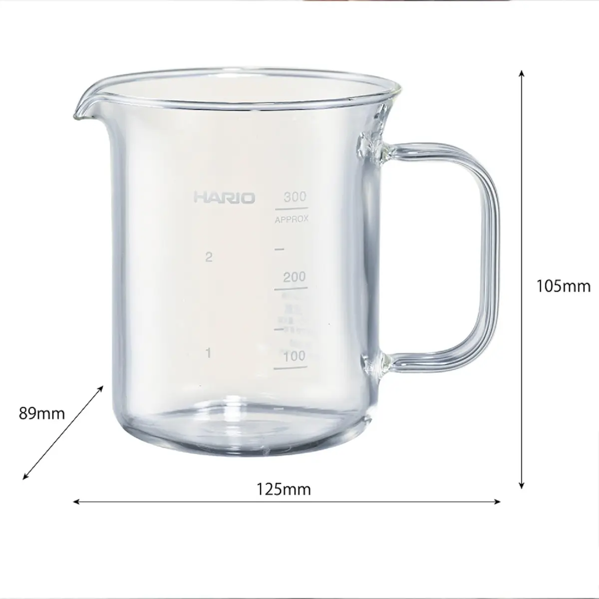 HARIO Beaker Server 300ml (10.1 Fl Oz) | Precision Glass Coffee Server with Steady Pour Handle - view 2