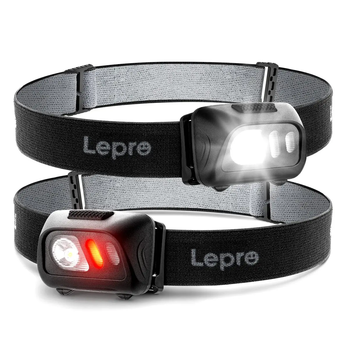 Lepro LED Headlamp 2-Pack | Super Bright 1500 Lux, 6 Modes, IPX4 Waterproof, 50-Hour Runtime - main product image
