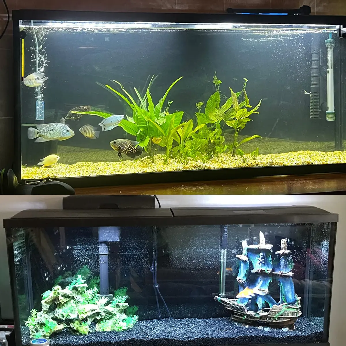 ELEBOX Aquarium Background Blue Black Fish Tank Background 16"x 40" | Vibrant HD Double-Sided Aquarium Decor - view 6