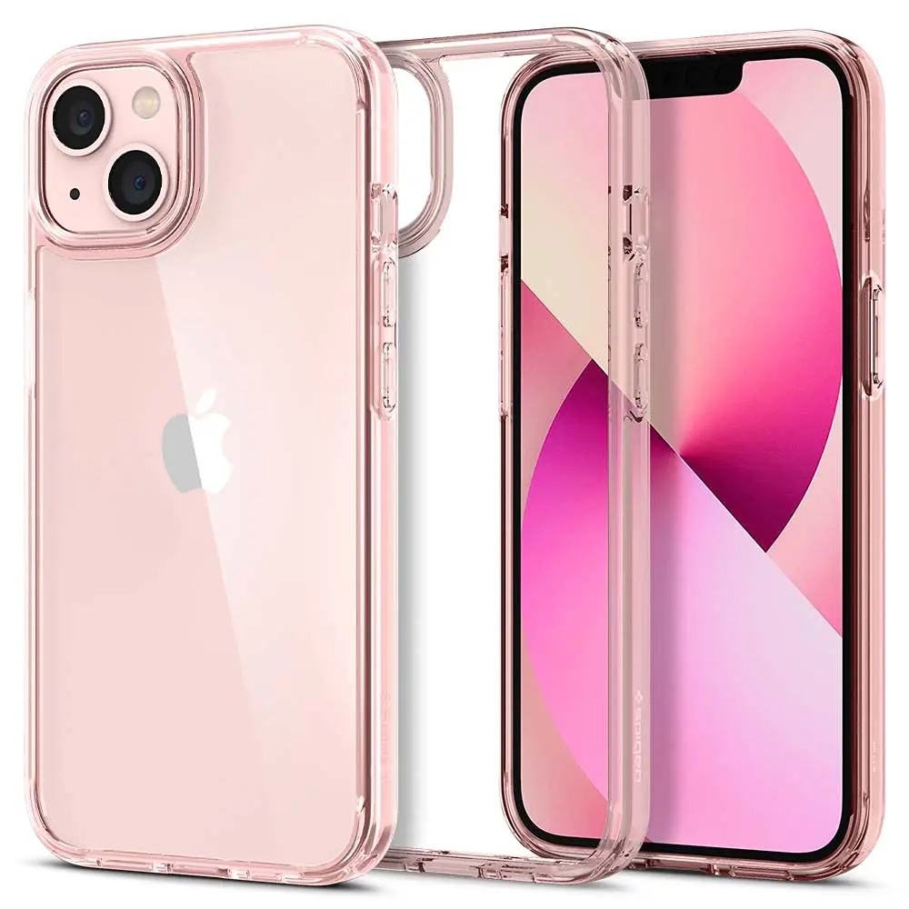 Spigen Ultra Hybrid for iPhone 13 Mini Case, Rose Crystal | Hybrid TPU & PC Back, Crystal Clear, Raised Bezel, Easy Press Buttons - main product image