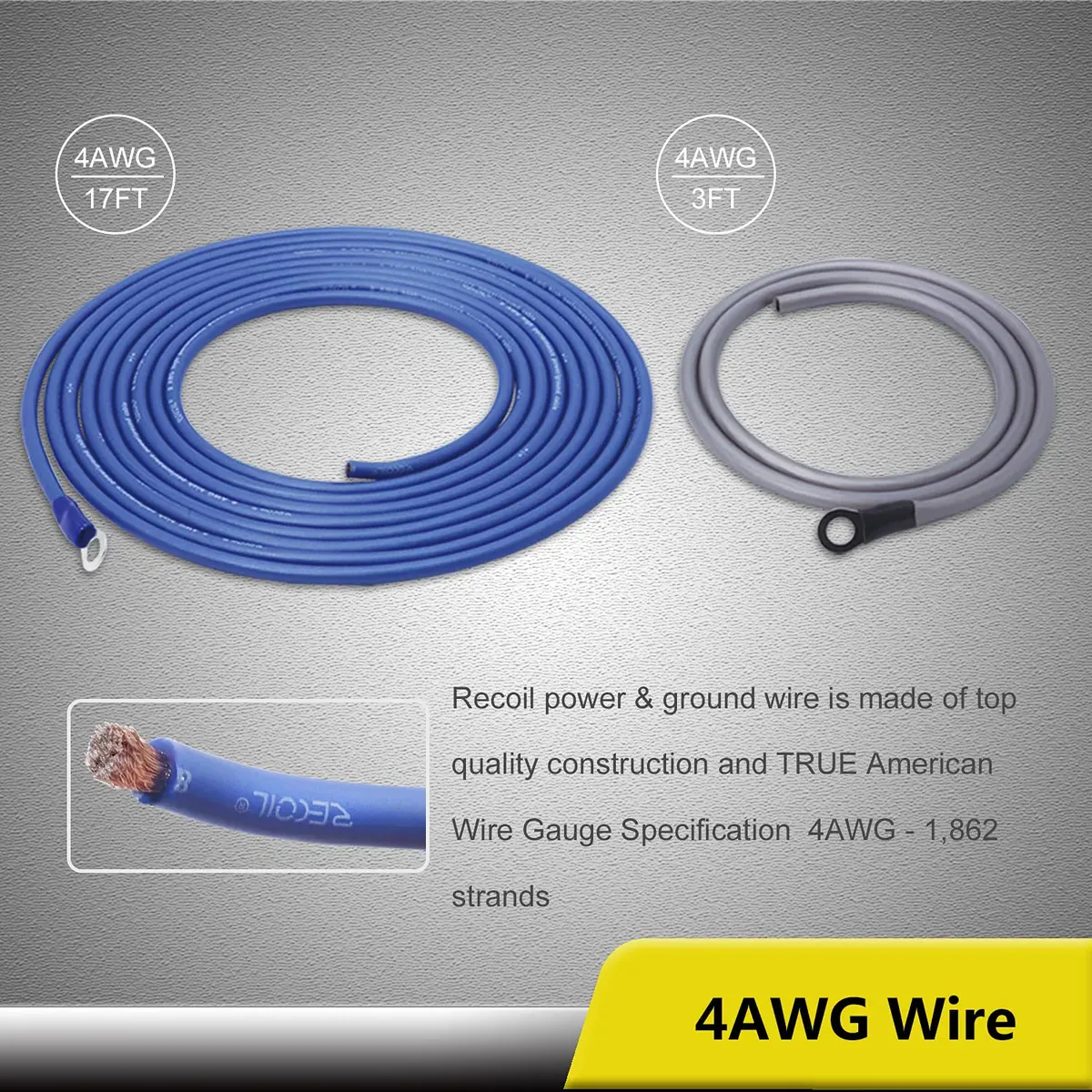 RECOIL RC4D True 4 Gauge Car Audio Wiring Kit | Premium Amplifier Installation - view 2