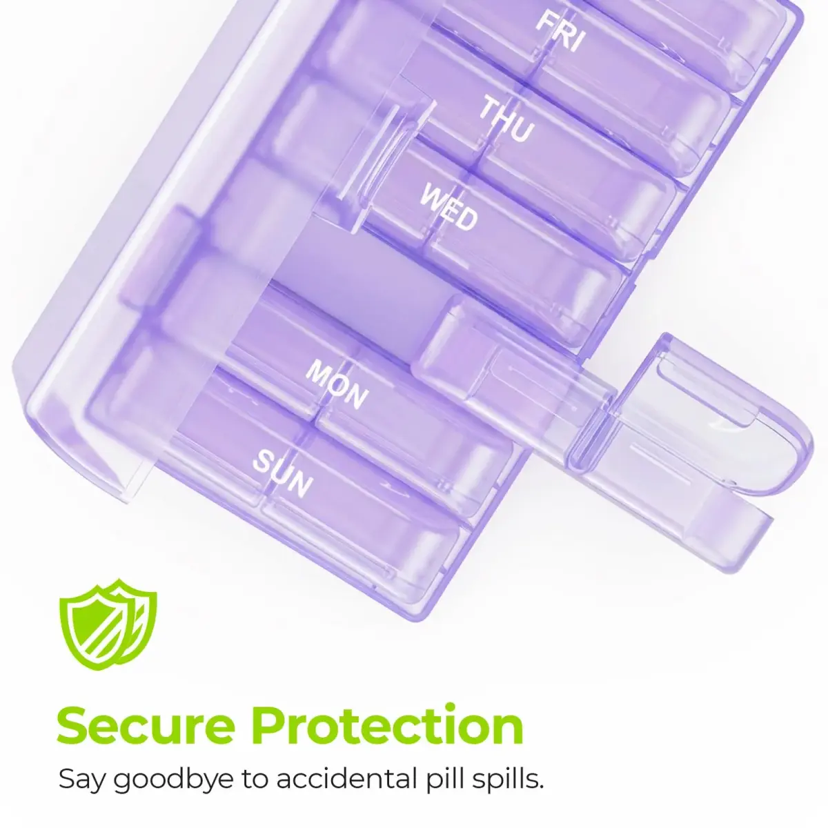 AUVON Weekly Pill Organizer 2 Times a Day, Large Pill Box 7 Day with 14 Compartments | FDA Approved Personal Pill Dispenser - view 4