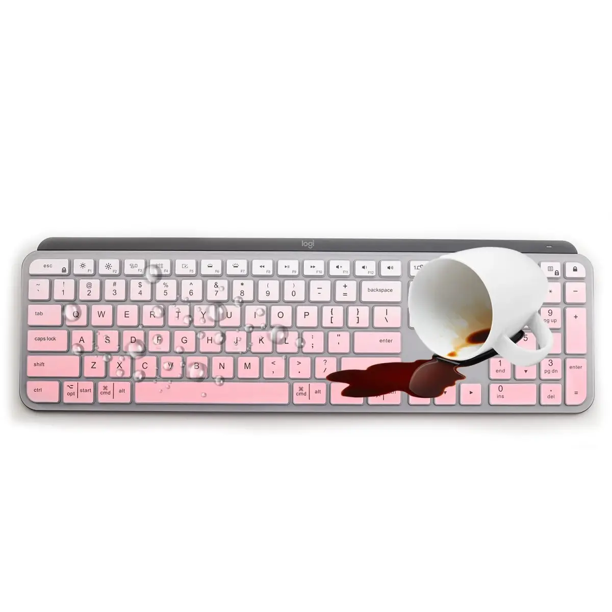 MUBUY-GOL GradualPink Silicone Keyboard Cover Skin for Logitech MX Keys S/Craft, US Layout | Protects from Spills & Dust - view 6