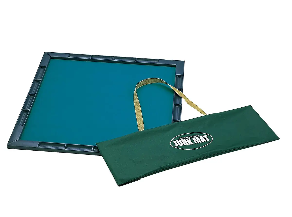 AMOS Mahjong Junk Mat 73513 | Classic Mahjong Mat with Case, 69x69cm, Green - main product image