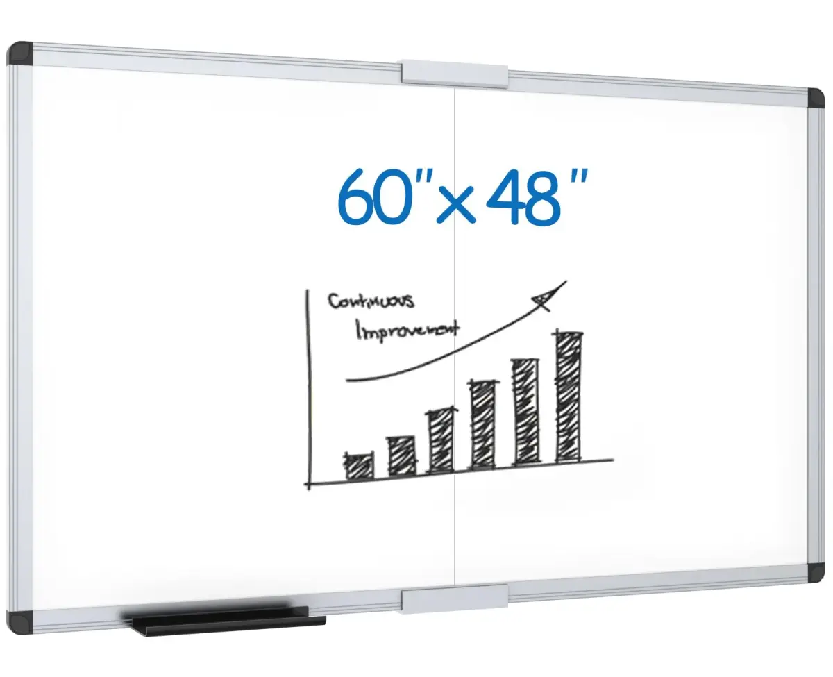 VIZ-PRO Large Magnetic Dry Erase Whiteboard 152 x 122 cm (60 x 48 Inches) | Smooth Writing Surface for Office, School, Home - main product image