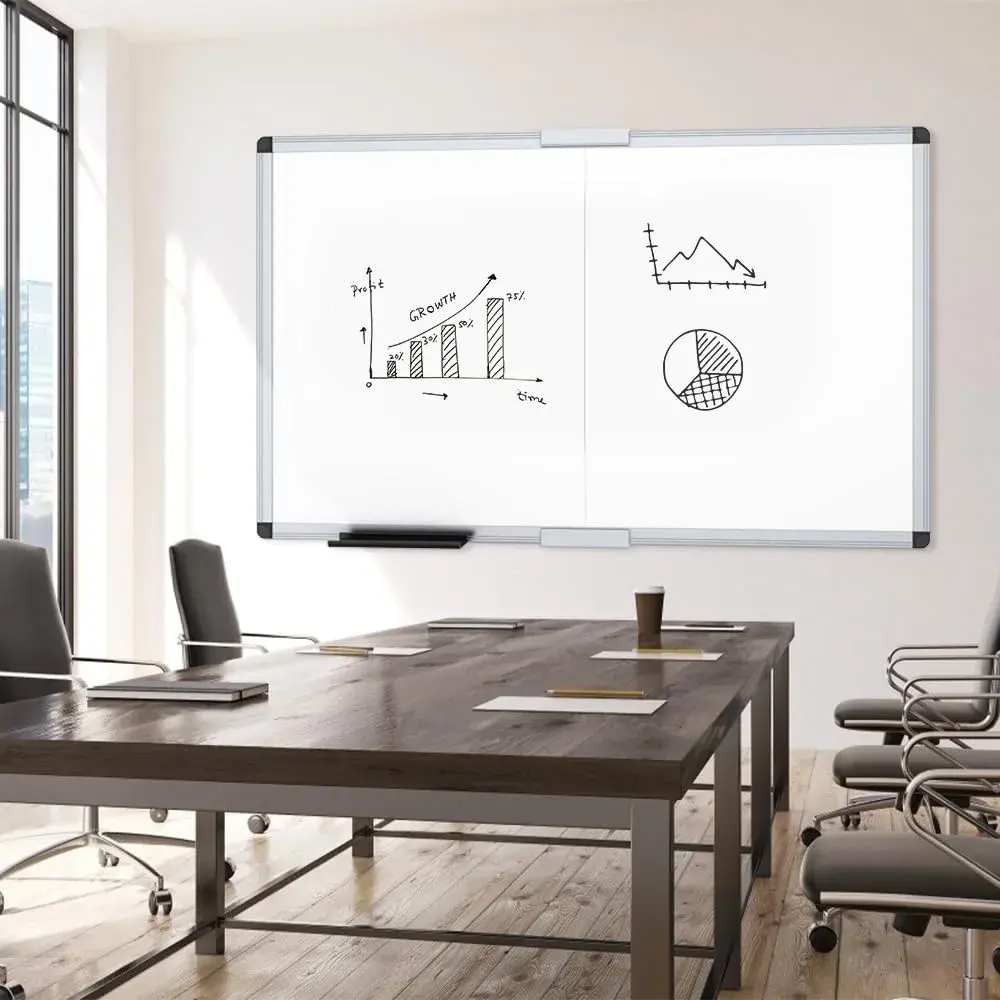 VIZ-PRO Large Magnetic Dry Erase Whiteboard 152 x 122 cm (60 x 48 Inches) | Smooth Writing Surface for Office, School, Home - view 5