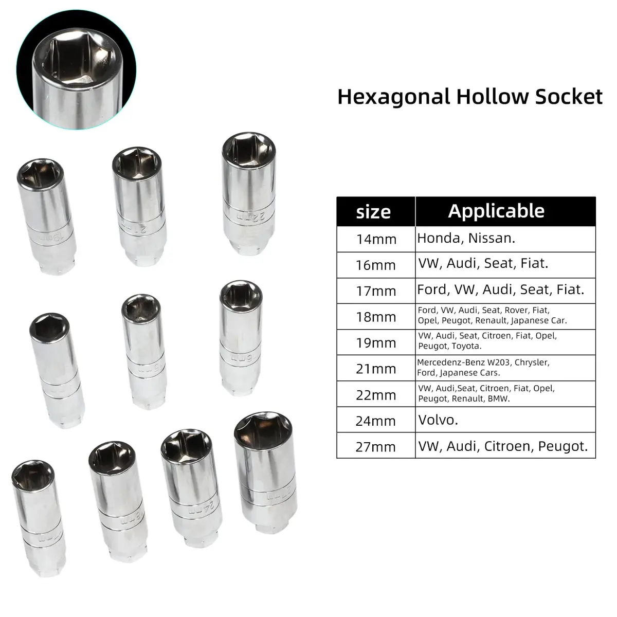 DPTOOL Shock Absorber Strut Nut Removal Kit 47pc | Automotive Fastener Drive Bits for Suspension - view 5