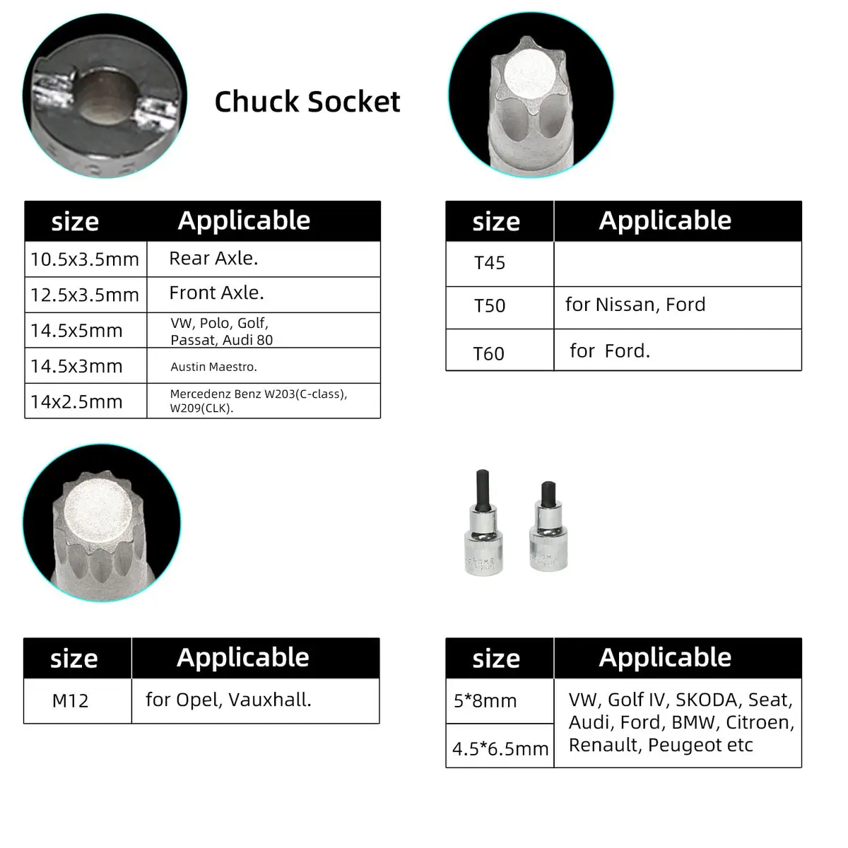 DPTOOL Shock Absorber Strut Nut Removal Kit 47pc | Automotive Fastener Drive Bits for Suspension - view 6
