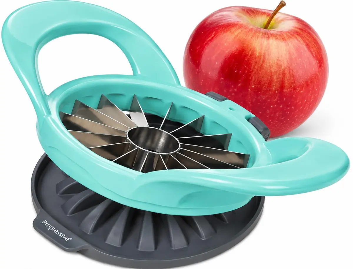 Progressive 16-Slice Thin Apple Slicer & Corer | Dishwasher Safe, Turquoise - main product image