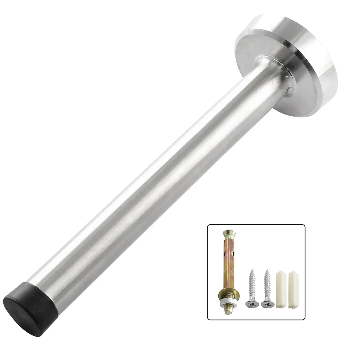 BokWin 6 Inch (15.24 cm) Stainless Steel Door Stopper | Wall Mount, Brushed Nickel Finish - view 4