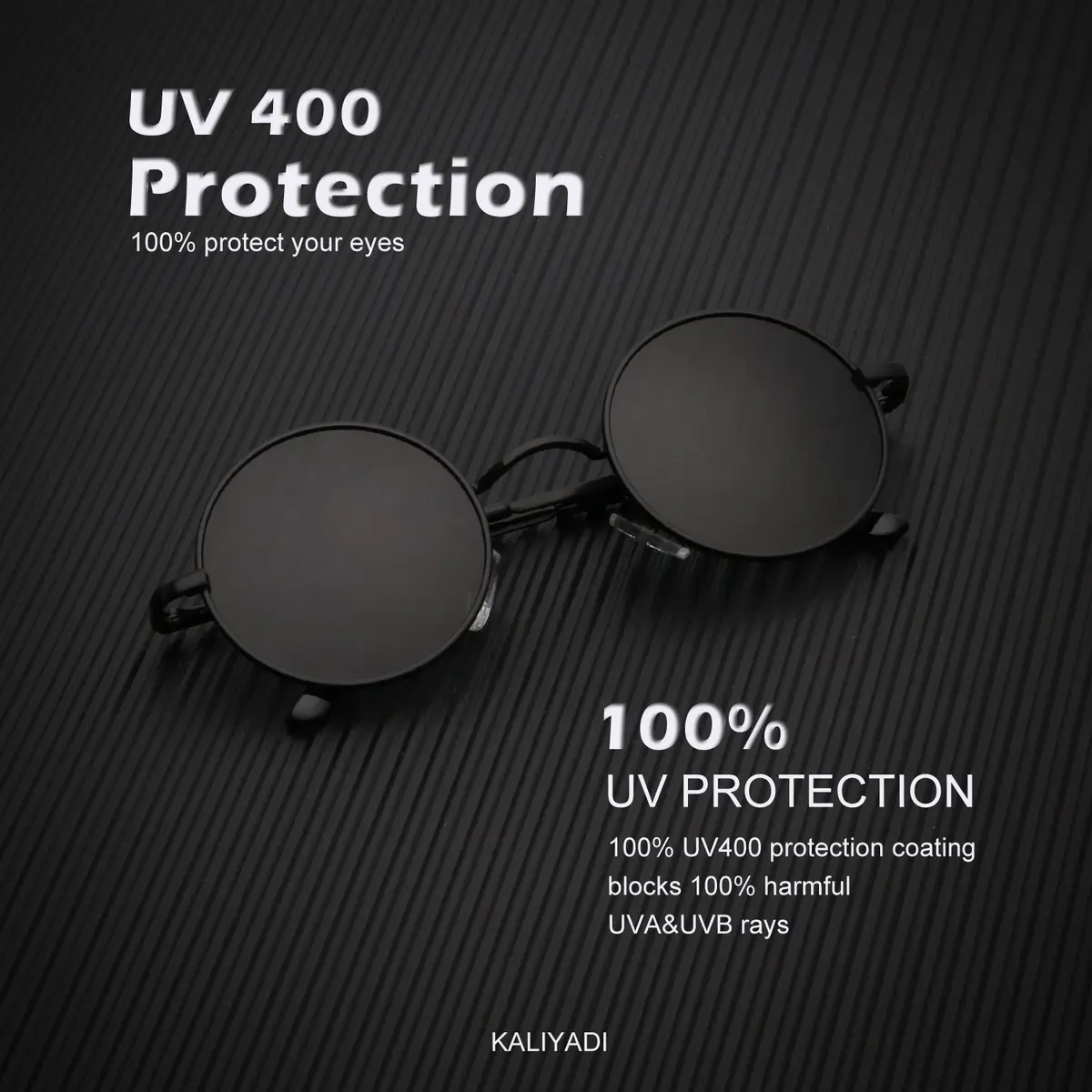 KALIYADI Round Polarized Sunglasses for Men Women | 47mm Lens Width (1.85 inches) - view 2