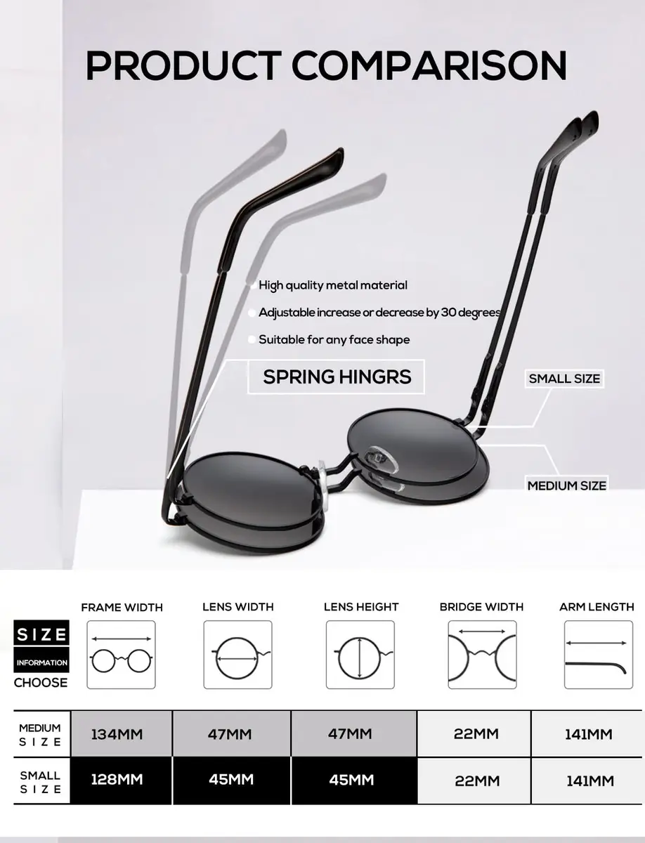 KALIYADI Round Polarized Sunglasses for Men Women | 47mm Lens Width (1.85 inches) - view 3