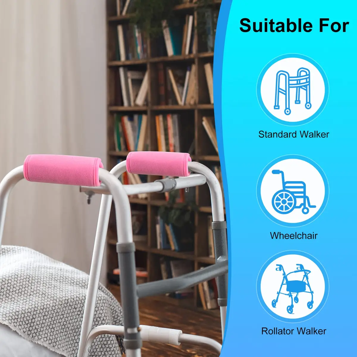 supregear Pink 2 Pack Walker Grips | Soft Padded Hand Covers for Mobility Aids - view 6