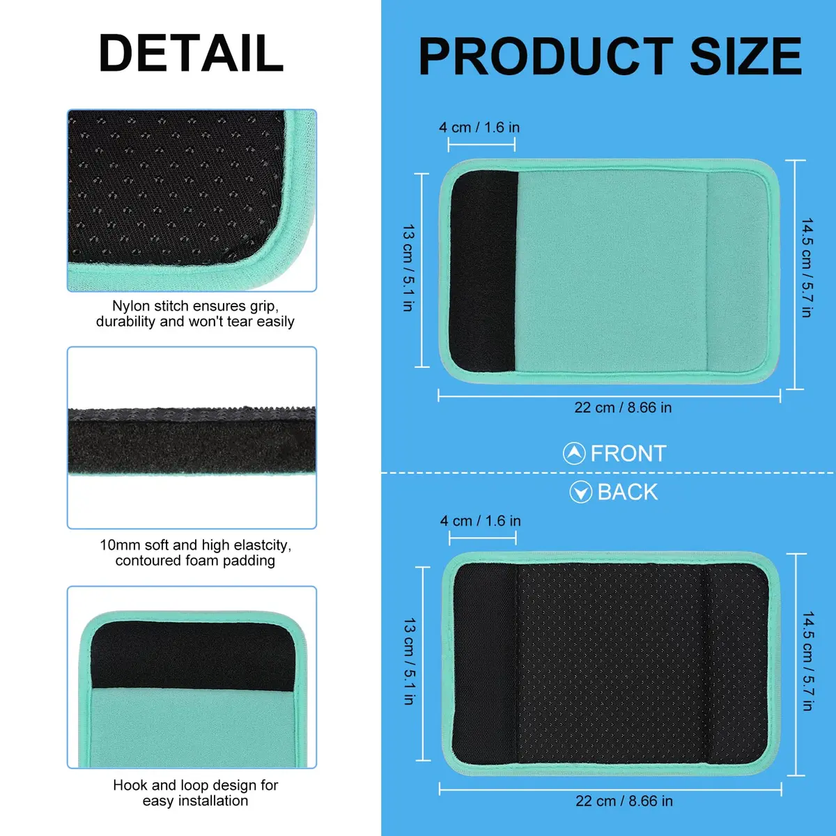 supregear Walker Grips (2 Pack, Mint) | Soft Padded Hand Covers for Mobility Aids - view 3