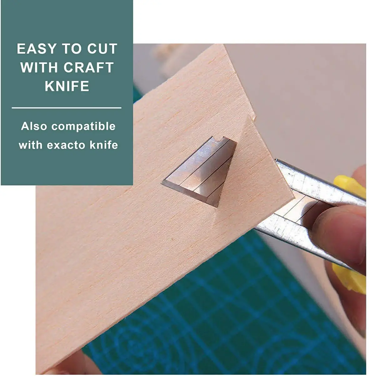 Craftiff Balsa Wood Sheets 1/8" Thick 12" x 4" (300x100mm) | 5 Pack Unfinished Wood for Crafts - view 6